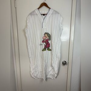 Disney, Club Mickey, Grumpy, baseball style, oversized striped sleep shirt. L/XL